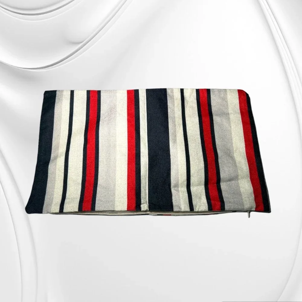 2/$12 💥🆕 Striped Brown/Red/Tan Sofa or Bed Accent Pillow Cover | 1333